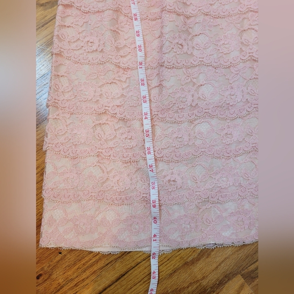 Vintage 1950s Pink Lace Cocktail Dress By Form Fit New York Knee Lenght - Picture 16 of 16